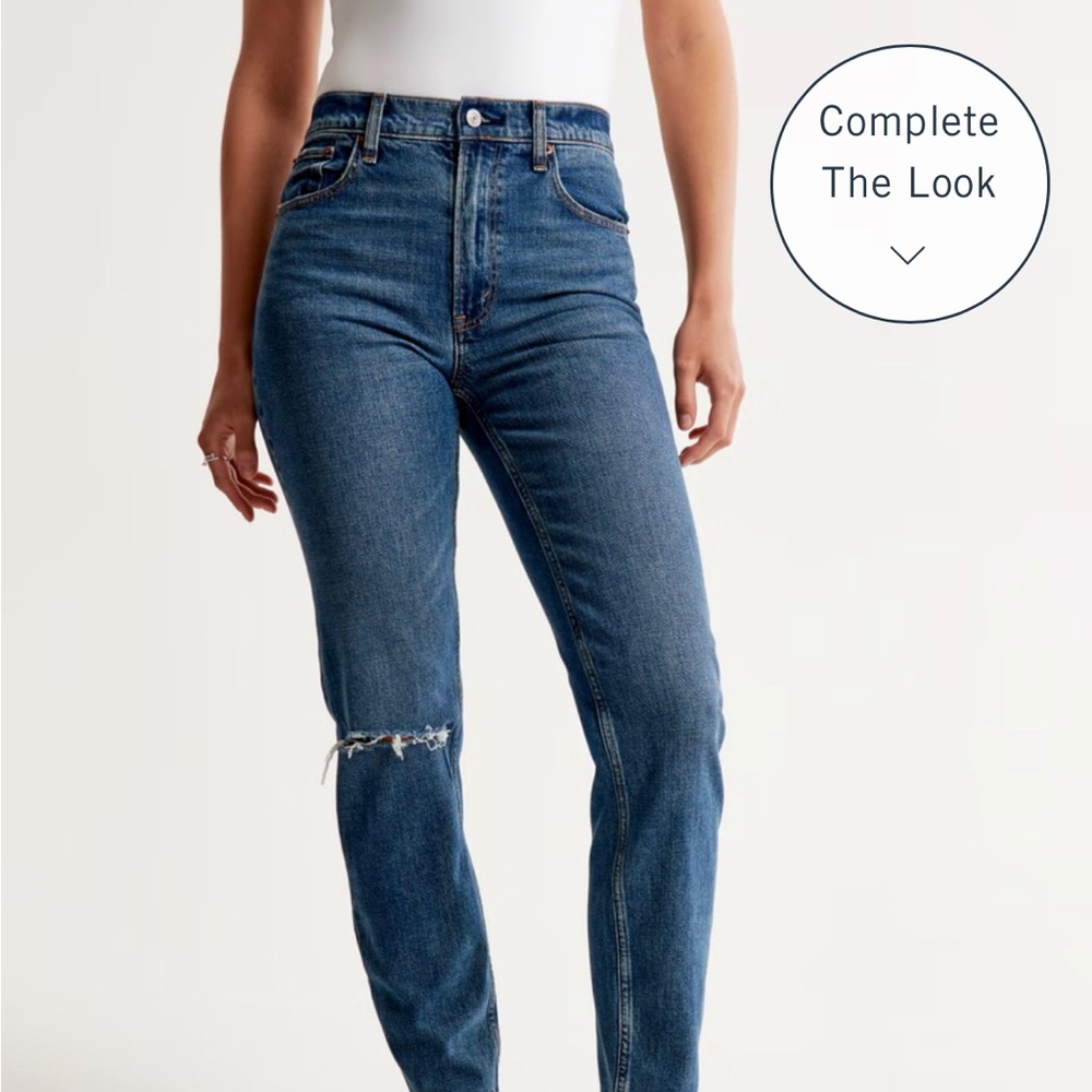 Abercrombie curve love high rise mom jeans